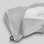 Cuscino ergonomico PM relax Memory Abbraccio in memory foam grigio e bianco con design a farfalla e fodera sfoderabile