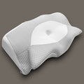 Cuscino ergonomico PM relax Memory Abbraccio in memory foam grigio e bianco con forma a farfalla e fodera sfoderabile